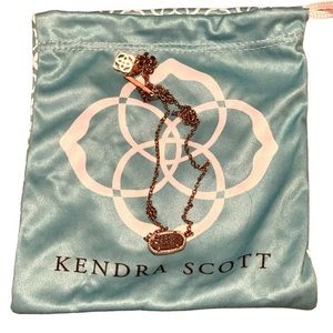 Kendra Scott Elisa Rose Gold Necklace Rose Gold Drusy